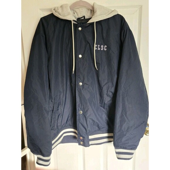 CLSC Life Streetwear Mens Jacket Coat Size XL Navy Blue Gray Letterman Varsity - Picture 5 of 12